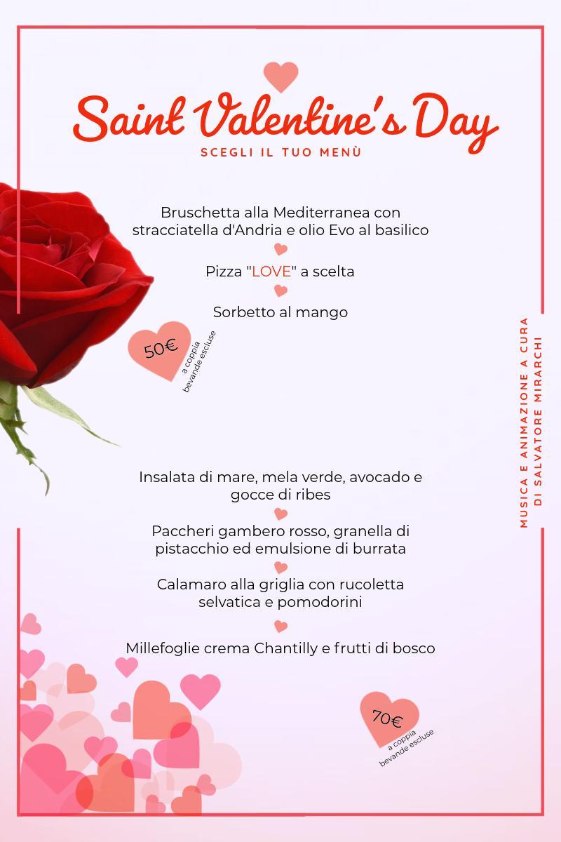 menu san valentino